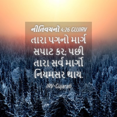 Picture 04 - નીતિવચનો 4:26 GUJIRV - તારા પગનો માર્ગ - Bible Verse Picture