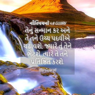 Picture 04 - નીતિવચનો 4:8 GUJIRV - તેનું સન્માન કર - Bible Verse Picture