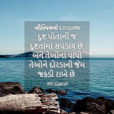 Picture 04 - નીતિવચનો 5:22 GUJIRV - દુષ્ટ પોતાની જ - Bible Verse Picture
