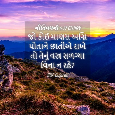 Picture 04 - નીતિવચનો 6:27 GUJIRV - જો કોઈ માણસ અગ્નિ - Bible Verse Picture