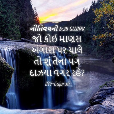 Picture 04 - નીતિવચનો 6:28 GUJIRV - જો કોઈ માણસ અંગારા - Bible Verse Picture