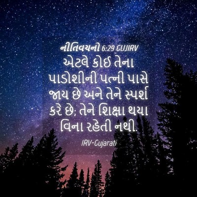 Picture 04 - નીતિવચનો 6:29 GUJIRV - એટલે કોઈ તેના - Bible Verse Picture