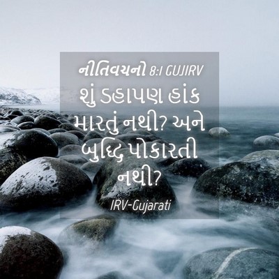 Picture 04 - નીતિવચનો 8:1 GUJIRV - શું ડહાપણ હાંક - Bible Verse Picture