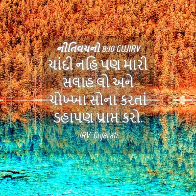 Picture 04 - નીતિવચનો 8:10 GUJIRV - ચાંદી નહિ પણ મારી - Bible Verse Picture