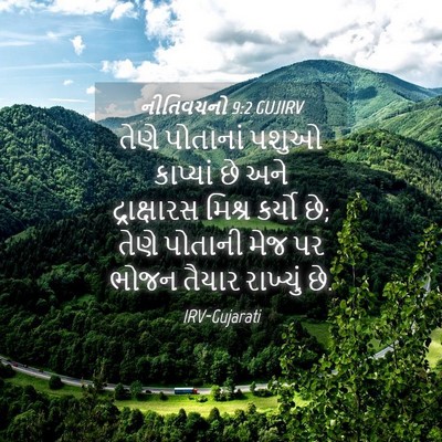 Picture 04 - નીતિવચનો 9:2 GUJIRV - તેણે પોતાનાં પશુઓ - Bible Verse Picture