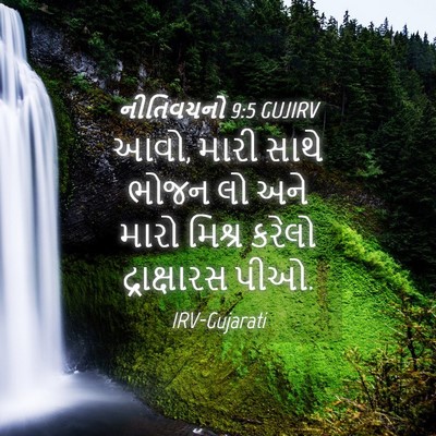Picture 04 - નીતિવચનો 9:5 GUJIRV - આવો, મારી સાથે ભોજન - Bible Verse Picture