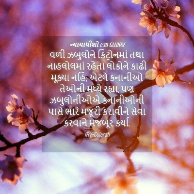 Picture 04 - ન્યાયાધીશો 1:30 GUJIRV - વળી ઝબુલોને - Bible Verse Picture