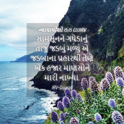 Picture 04 - ન્યાયાધીશો 15:15 GUJIRV - સામસૂનને ગધેડાનું - Bible Verse Picture