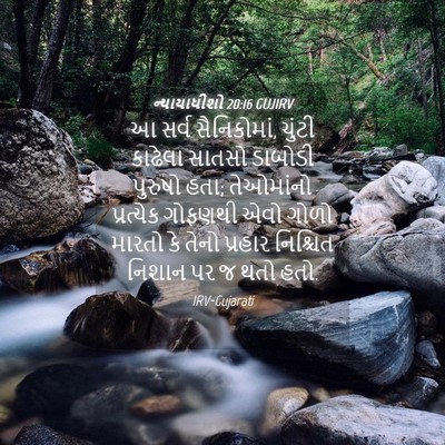 Picture 04 - ન્યાયાધીશો 20:16 GUJIRV - આ સર્વ સૈનિકોમાં, - Bible Verse Picture