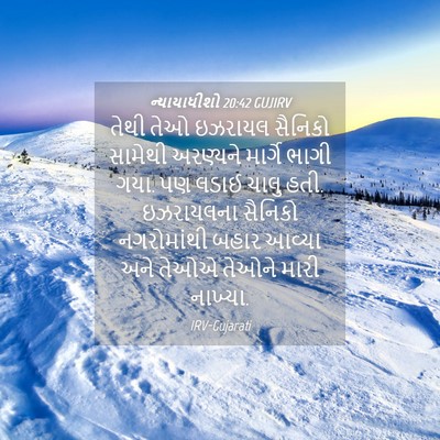 Picture 04 - ન્યાયાધીશો 20:42 GUJIRV - તેથી તેઓ ઇઝરાયલ - Bible Verse Picture