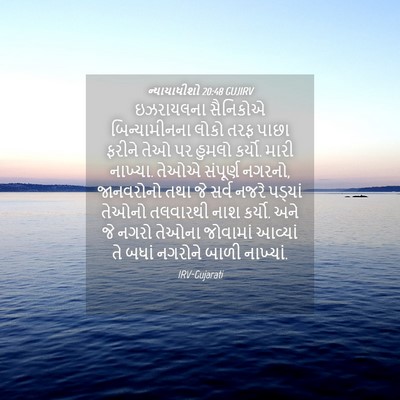 Picture 04 - ન્યાયાધીશો 20:48 GUJIRV - ઇઝરાયલના સૈનિકોએ - Bible Verse Picture