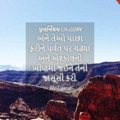 Picture 04 - પુનર્નિયમ 1:24 GUJIRV - અને તેઓ પાછા ફરીને - Bible Verse Picture
