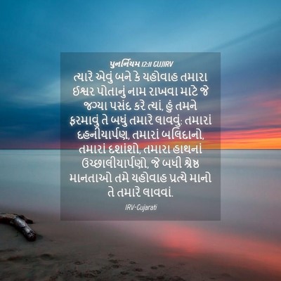 Picture 04 - પુનર્નિયમ 12:11 GUJIRV - ત્યારે એવું બને કે - Bible Verse Picture
