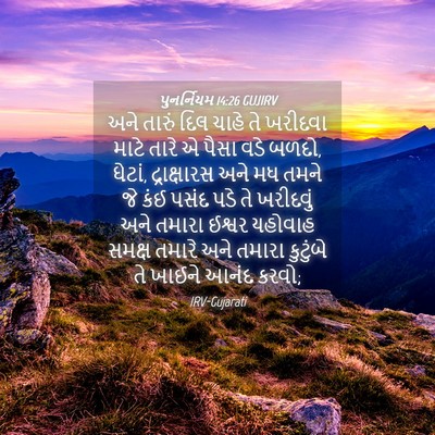 Picture 04 - પુનર્નિયમ 14:26 GUJIRV - અને તારું દિલ ચાહે - Bible Verse Picture