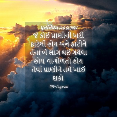 Picture 04 - પુનર્નિયમ 14:6 GUJIRV - જે કોઈ પ્રાણીની - Bible Verse Picture
