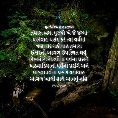 Picture 04 - પુનર્નિયમ 16:16 GUJIRV - તમારા બધા પુરુષો એ - Bible Verse Picture