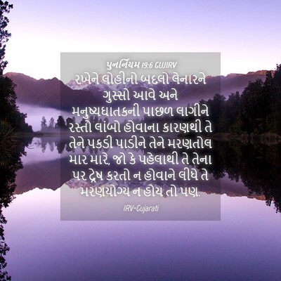 Picture 04 - પુનર્નિયમ 19:6 GUJIRV - રખેને લોહીનો બદલો - Bible Verse Picture