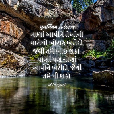 Picture 04 - પુનર્નિયમ 2:6 GUJIRV - નાણાં આપીને તેઓની - Bible Verse Picture