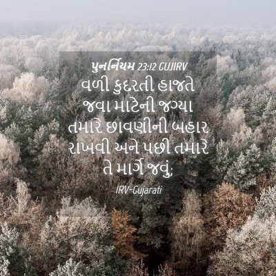 Picture 04 - પુનર્નિયમ 23:12 GUJIRV - વળી કુદરતી હાજતે - Bible Verse Picture