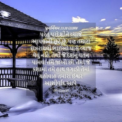 Picture 04 - પુનર્નિયમ 23:20 GUJIRV - પરંતુ પરદેશીને - Bible Verse Picture