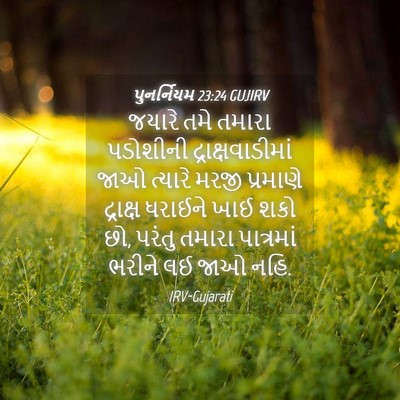 Picture 04 - પુનર્નિયમ 23:24 GUJIRV - જયારે તમે તમારા - Bible Verse Picture