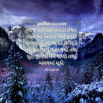 Picture 04 - પુનર્નિયમ 26:16 GUJIRV - આજે યહોવાહ તમારા - Bible Verse Picture