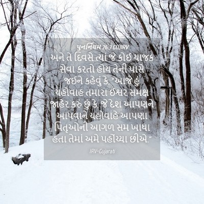 Picture 04 - પુનર્નિયમ 26:3 GUJIRV - અને તે દિવસે ત્યાં - Bible Verse Picture