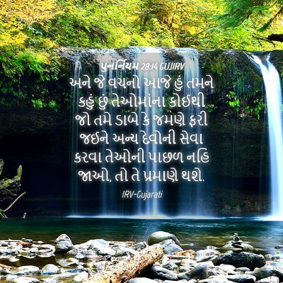 Picture 04 - પુનર્નિયમ 28:14 GUJIRV - અને જે વચનો આજે હું - Bible Verse Picture