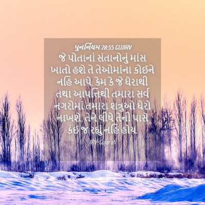 Picture 04 - પુનર્નિયમ 28:55 GUJIRV - જે પોતાનાં - Bible Verse Picture
