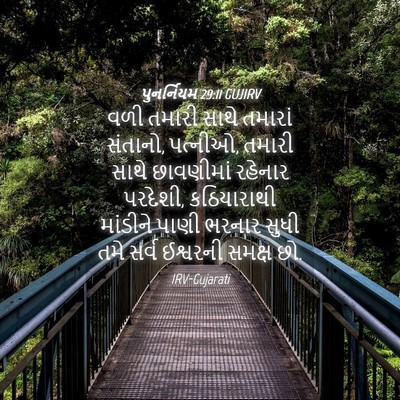 Picture 04 - પુનર્નિયમ 29:11 GUJIRV - વળી તમારી સાથે - Bible Verse Picture