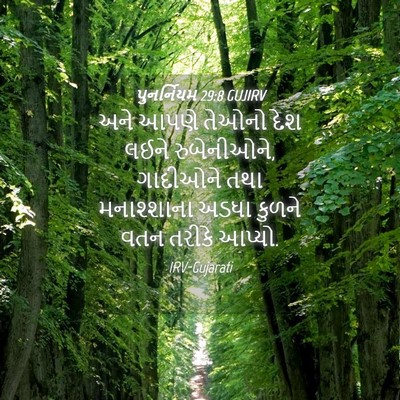 Picture 04 - પુનર્નિયમ 29:8 GUJIRV - અને આપણે તેઓનો દેશ - Bible Verse Picture