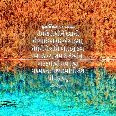 Picture 04 - પુનર્નિયમ 32:13 GUJIRV - તેમણે તેઓને દેશની - Bible Verse Picture
