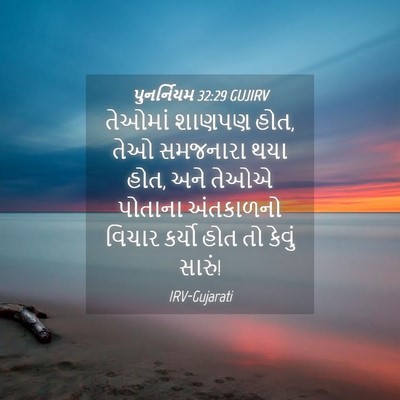 Picture 04 - પુનર્નિયમ 32:29 GUJIRV - તેઓમાં શાણપણ હોત, - Bible Verse Picture
