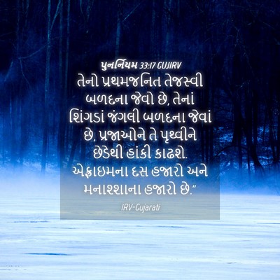 Picture 04 - પુનર્નિયમ 33:17 GUJIRV - તેનો પ્રથમજનિત - Bible Verse Picture