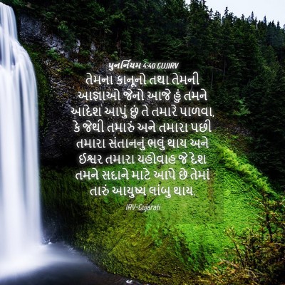 Picture 04 - પુનર્નિયમ 4:40 GUJIRV - તેમના કાનૂનો તથા - Bible Verse Picture