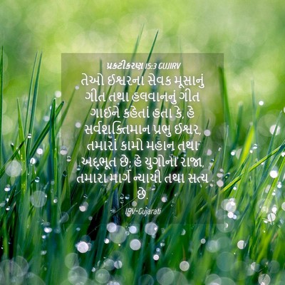 Picture 04 - પ્રકટીકરણ 15:3 GUJIRV - તેઓ ઈશ્વરના સેવક - Bible Verse Picture