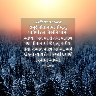 Picture 04 - પ્રકટીકરણ 20:13 GUJIRV - સમુદ્રે પોતાનામાં - Bible Verse Picture