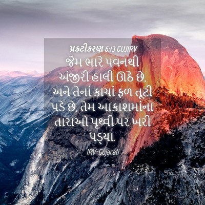 Picture 04 - પ્રકટીકરણ 6:13 GUJIRV - જેમ ભારે પવનથી - Bible Verse Picture