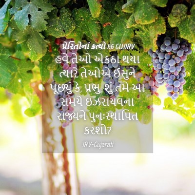 Picture 04 - પ્રેરિતોનાં ક્રત્યો 1:6 GUJIRV - હવે તેઓ એકઠા થયા - Bible Verse Picture