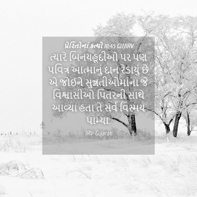 Picture 04 - પ્રેરિતોનાં ક્રત્યો 10:45 GUJIRV - ત્યારે બિનયહૂદીઓ - Bible Verse Picture