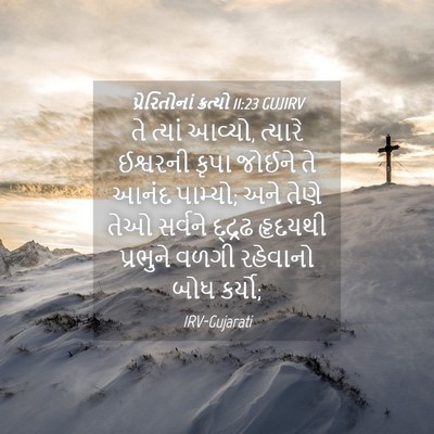 Picture 04 - પ્રેરિતોનાં ક્રત્યો 11:23 GUJIRV - તે ત્યાં આવ્યો, - Bible Verse Picture