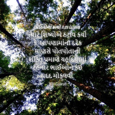 Picture 04 - પ્રેરિતોનાં ક્રત્યો 11:29 GUJIRV - ત્યારે શિષ્યોએ - Bible Verse Picture