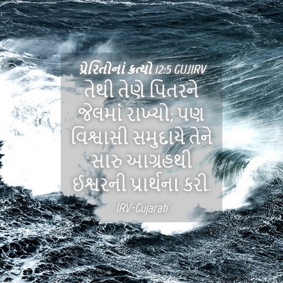 Picture 04 - પ્રેરિતોનાં ક્રત્યો 12:5 GUJIRV - તેથી તેણે પિતરને - Bible Verse Picture