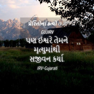 Picture 04 - પ્રેરિતોનાં ક્રત્યો 13:30 GUJIRV - પણ ઈશ્વરે તેમને - Bible Verse Picture