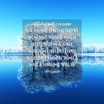 Picture 04 - પ્રેરિતોનાં ક્રત્યો 17:29 GUJIRV - હવે આપણે ઈશ્વરના - Bible Verse Picture