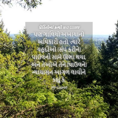 Picture 04 - પ્રેરિતોનાં ક્રત્યો 18:12 GUJIRV - પણ ગાલિયો અખાયાનો - Bible Verse Picture