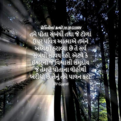 Picture 04 - પ્રેરિતોનાં ક્રત્યો 20:28 GUJIRV - તમે પોતા સંબંધી - Bible Verse Picture