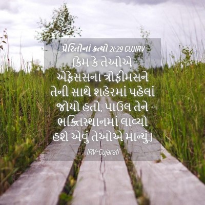 Picture 04 - પ્રેરિતોનાં ક્રત્યો 21:29 GUJIRV - (કેમ કે તેઓએ - Bible Verse Picture