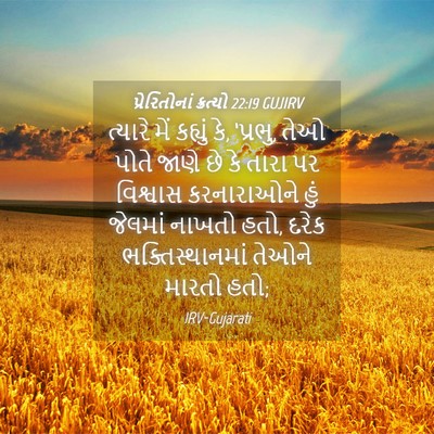 Picture 04 - પ્રેરિતોનાં ક્રત્યો 22:19 GUJIRV - ત્યારે મેં કહ્યું - Bible Verse Picture