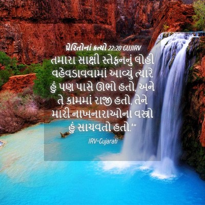 Picture 04 - પ્રેરિતોનાં ક્રત્યો 22:20 GUJIRV - તમારા સાક્ષી - Bible Verse Picture